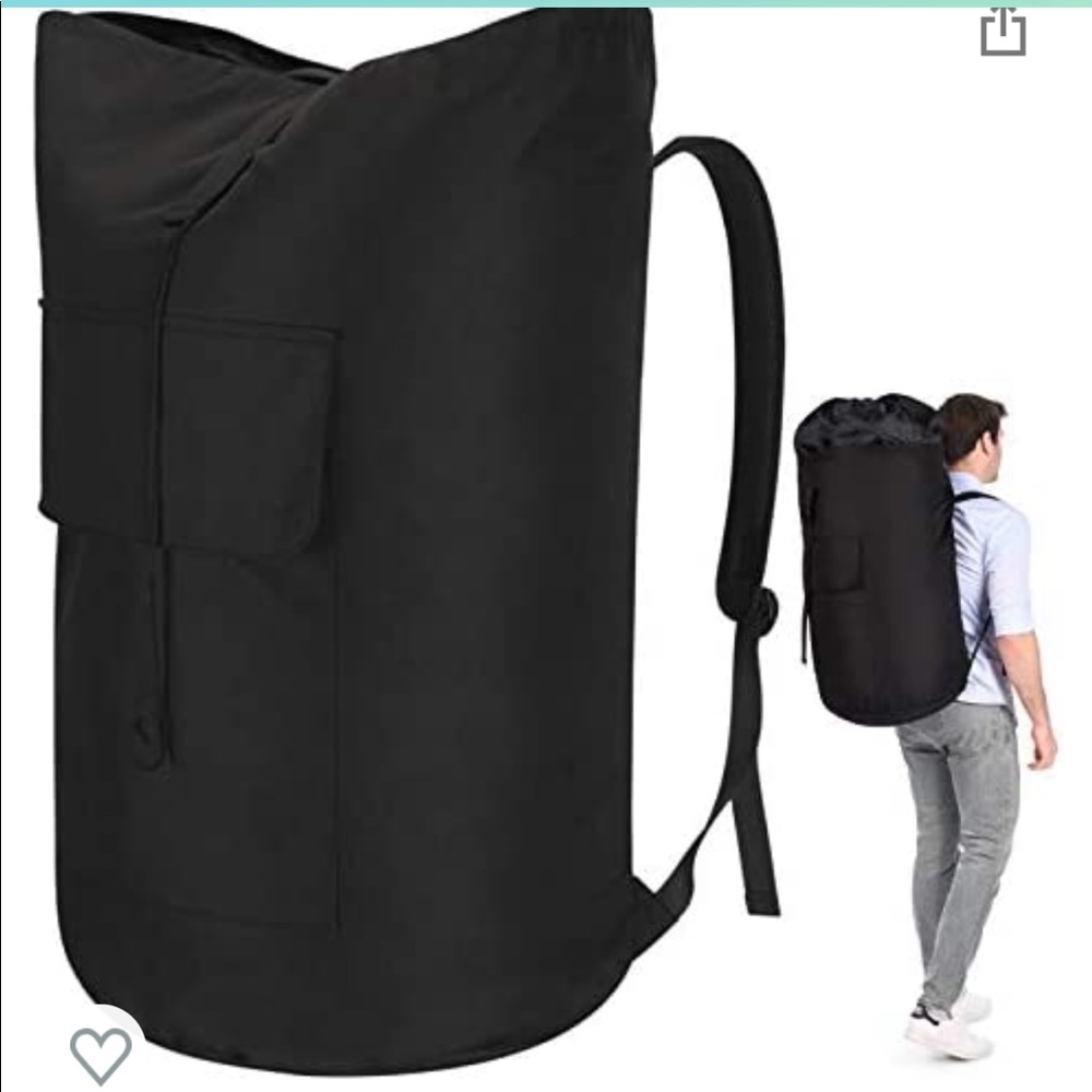 Large laundry backpack. Great for going to the laundry mat or for a dorm room.